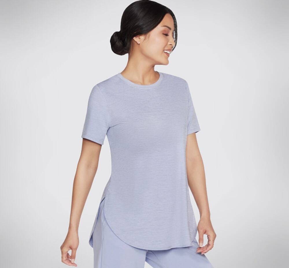 SKECHERS Women's GO DRI Swift Tunic Tee Medium Light Purple Short Sleeve NWT